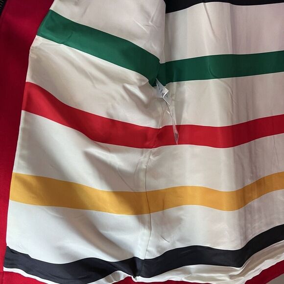 NWT Women Pendleton Cascade Wool Coat - Red button zip peacoat jacket, Size M - Picture 5 of 10